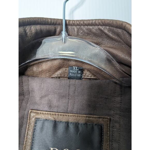 Vintage 90's R&O Reilly Olmes Brown Nubuck Leather Bomber Jacket Men's Size XL - Picture 10 of 15